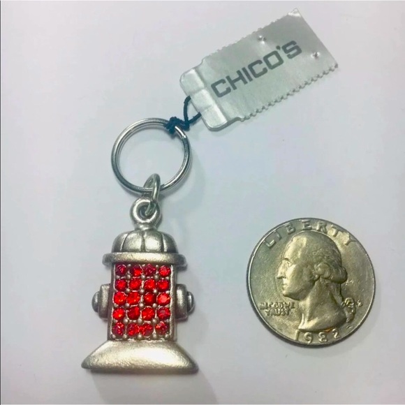 NWT. Chico’s. Hydrant Charm Key Ring Dog Rover Charm. - Picture 1 of 6